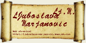 LJuboslava Marjanović vizit kartica
